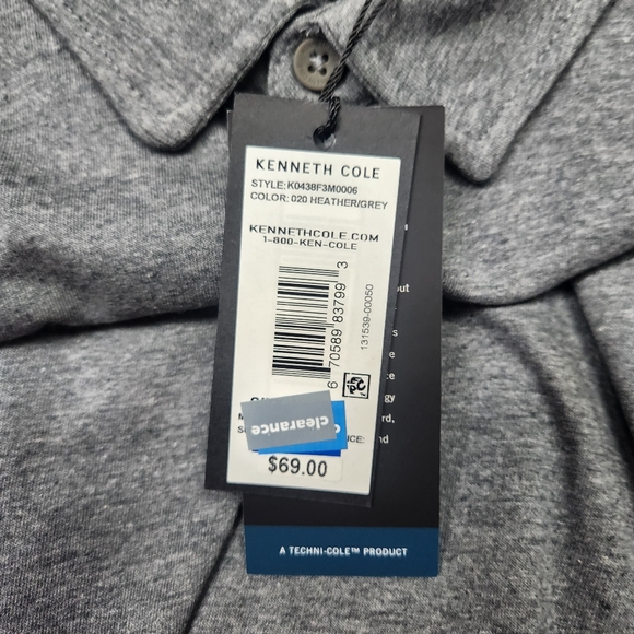 🆕️ Kenneth Cole Long Sleeve Melange Polo - Picture 8 of 8